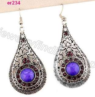  nice Tibetan Silver exquisite Crystal Beaded dangle Earring er233 236