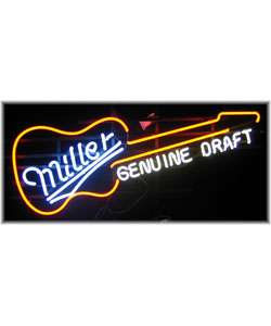 Miller Genuine Draft Guitar Neon Bar Sign  