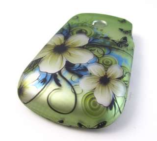 GREEN WHITE FLOWERS HARD SHELL SNAP ON CASE COVER LG 800G PHONE 