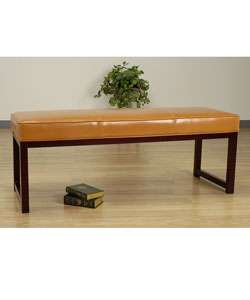 Orange Leather Cuban Bench  