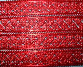 German Dresden Paper Red Lace Baroque Border 14 ft.  