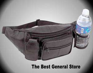 Cell Phone Water Bottle Holder Fanny Pack Leather NEW 024409952562 