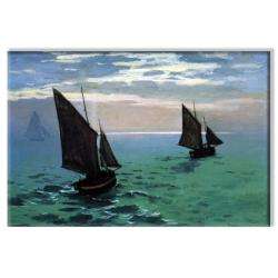 Claude Monet Le Havre   Exit the Fishing Boats from the Port Canvas 
