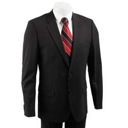 Hugo Boss Red Label Mens Wool Black Stripe Suit  