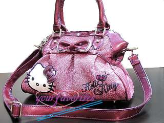 Hello Kitty shiny purple tote bag shoulder handbag purse  
