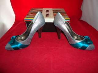 NaNa Womens Bamboo Pump with Bow Pewter 7.5 MSRP$85  
