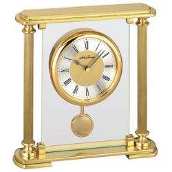 Seth Thomas Dynasty Goldtone Brass Quartz Pendulum Mantel Clock 
