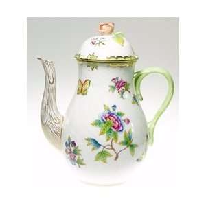    Herend Queen Victoria Coffee Pot With Rose