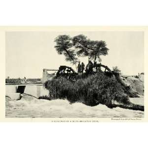   Nile River Canal Irrigation Egyptian Egypt   Original Halftone Print