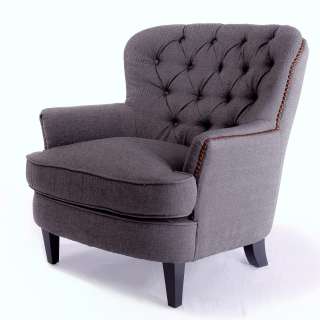 Tafton Tufted Grey Fabric Club Chair  