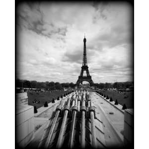  Eiffel Tower Paris France Black and White Print PRBW7479 