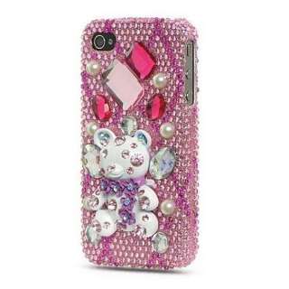 Pink TEDDY Bear DIAMOND Bling Cover 4 Apple iPHONE 4G  