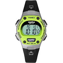Timex Ironman Mens Green Dial Black Rubber Watch  
