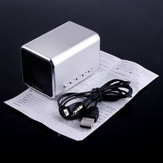 Silver Micro SD/TF Music Player Mini Speaker For Laptop  