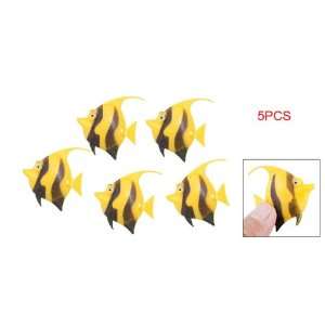  Como 5pcs Black Yellow Stripes Plastic Floating Fish 