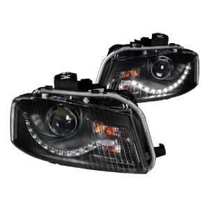 AnzoUSA 121322 Black Clear R8 LED Style Projector Headlight for Audi 