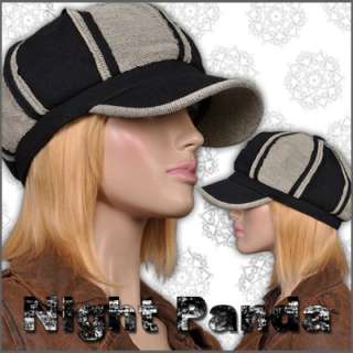 SH Black Light Gray Rock Sunny Women Newsboy Cabbie Hat Cap Graceful 
