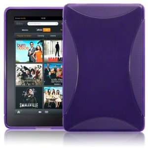   KINDLE FIRE TPU GEL SKIN CASE   PURPLE, WITH MICROFIBRE CLEANING CLOTH