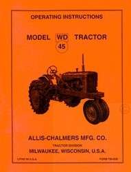 ALLIS CHALMERS WD 45 Tractor Owner Operator Manual WD45  