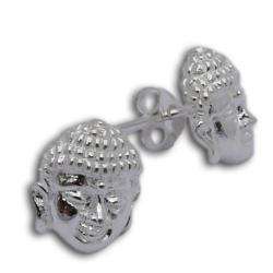 Sterling Silver Buddha Face Stud Earrings (Thailand)  