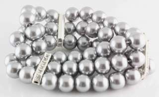 Fashion 3 ROWS 10mm Freshwater Pearl Bracelets    