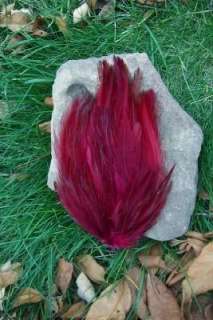 BLOOD RED/BURGUNDY ROOSTER HACKLE FEATHER PAD~NEW  