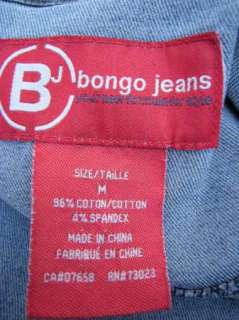 Bongo Jeans Blue Cotton SpandexStretch Denim Button Front A line Maxi 