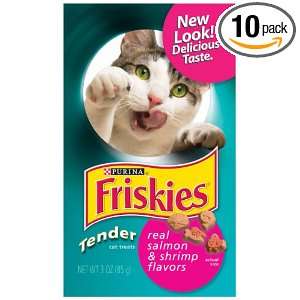 Friskies Cat Treats Tender Salmon & Shrimp Flavors, 3 Ounce Pouch 