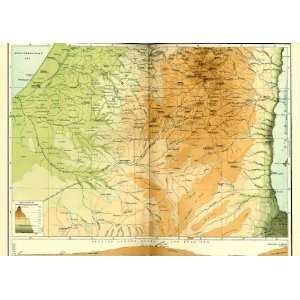  Palestiner Beersheba & Negeb Holy Land Antique Map 1915 