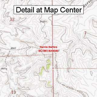  USGS Topographic Quadrangle Map   Harris Buttes, Montana 