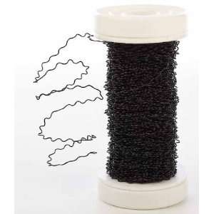  Tiny Crimped Black Metal Wire for Floral Designs, Jewelry 
