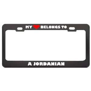 My Heart Belongs To A Jordanian Country Flag Nationality Metal License 