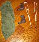 gi joe big jim action marine crutches brown boots sleeping