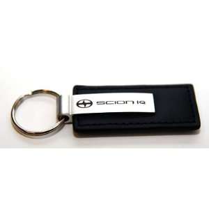 Scion iQ Black Leather Official Licensed Keychain Key Fob Ring