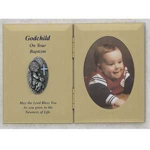    Double Godchild Boy Baptism Plaque Picture Frame Gift N Baby