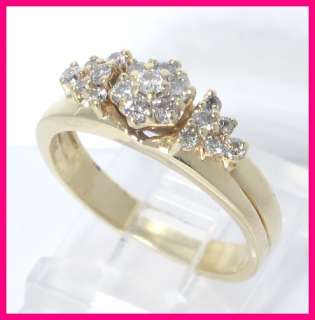 14kyg Diamond Cluster Wedding Band Fashion Ring .71 ct  
