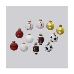  Club Pack of 96 Glass Sports Ball Shaped Christmas 