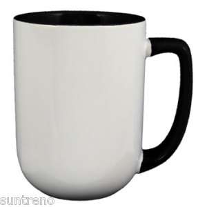17 oz Ceramic Coffee Cup Mug 4 pc set White & Color NEW  