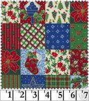 CHRISTMAS ALLOVERS cotton quilt fabric BLOCK PATCH  