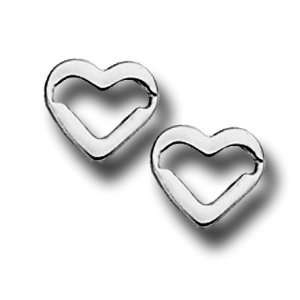  Platinum Sterling Silver Hearts Stud Designer Earrings 