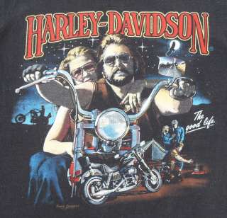 VTG 80S HARLEY DAVIDSON 3D EMBLEM MOTORCYCLE BIKER SLEEVELESS MUSCLE T 