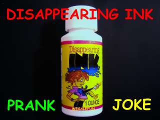 DISAPPEARING INK Joke Gag Gift Trick Prop ~ FUN PRANK  