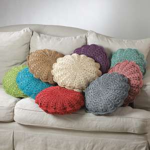 West Palm Crochet Decorative Throw Pillow 18 Round  9 Colors 