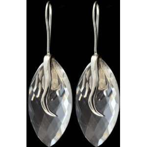 Faceted Crystal Earrings   Sterling Silver