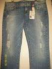 Guess Junior Distressed Cropped Denim Jeans 32 NWT  
