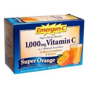 Alacer Emergen C 1000 mg Vitamin C Super Orange Drink Mix   36 Packets 