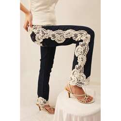 Denim and Lace Jeans by Au Jus Jeans  