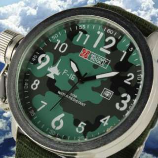 new MILITARY ROYALE fabric army men boy watch quartz stainless steel 