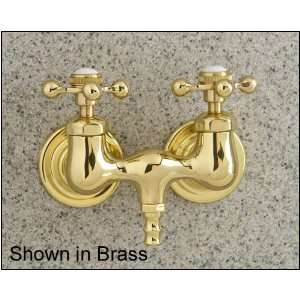   Nickel Clawfoot Tub Filler Faucet with Cross Handles