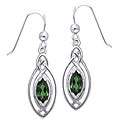 Sterling Silver Celtic Created Emerald Dangle Earrings Today 
